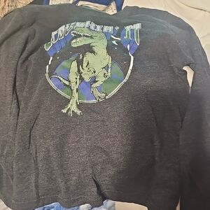 Dinosaur Graphic Long Sleeve Tee - Black